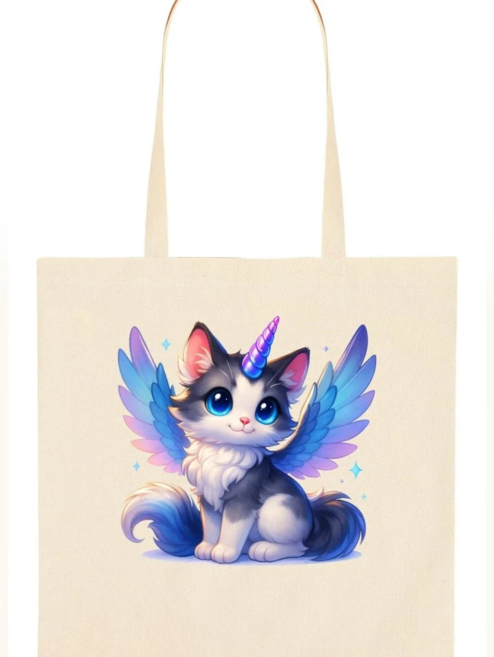 Printed 15 x 16 in cotton tote bag with whimsical animal design for gifts NIB